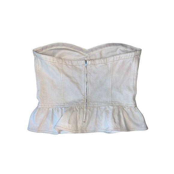 Isabel Marant Etoile Solizinia strapless denim peplum top - Picture 9 of 15
